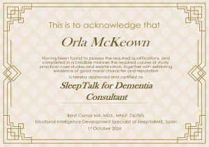 SLEEP TALK CERT DEMENTIA